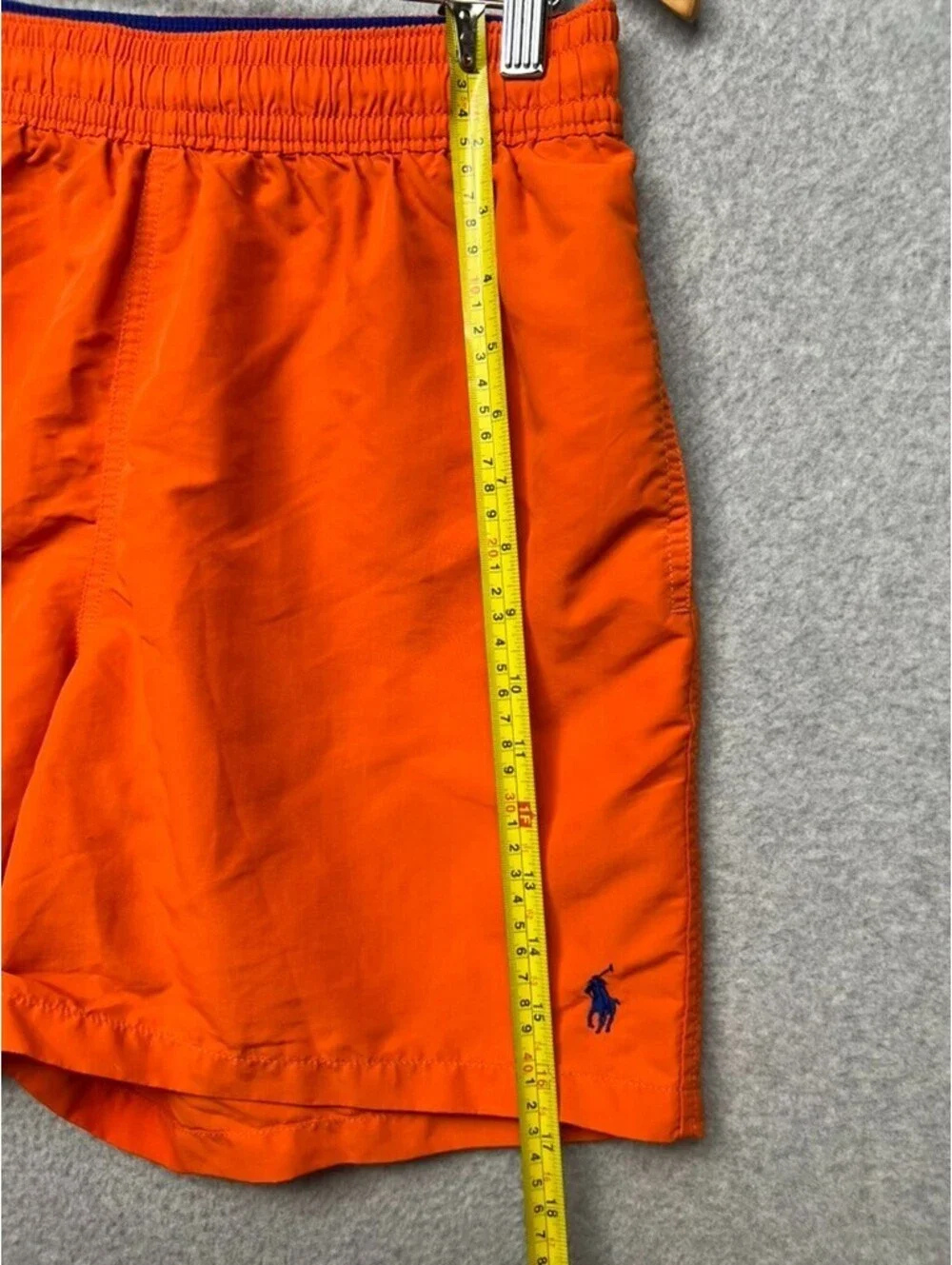 Polo Ralph Lauren Swim Shorts Mens L Mesh Lined Drawstring Pony Trunks Orange
